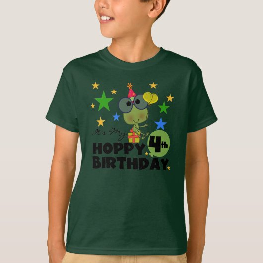 ホッピー・カエル4th誕生日Tシャツとギフト Tシャツ (正面)
