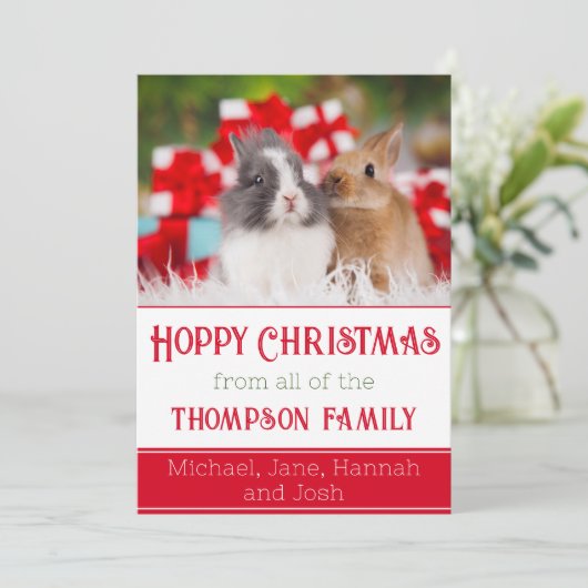 ホッピー・クリスマス カスタム・バニー・フォト シーズンカード (スタンド正面)