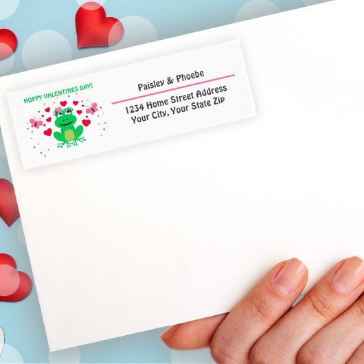 「ホッピー」フロッグハッピーバレンタインデー差出人住所 ラベル
