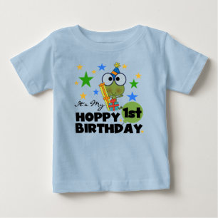 ホッピー・フロッグ1st誕生日Tシャツとギフト ベビーTシャツ