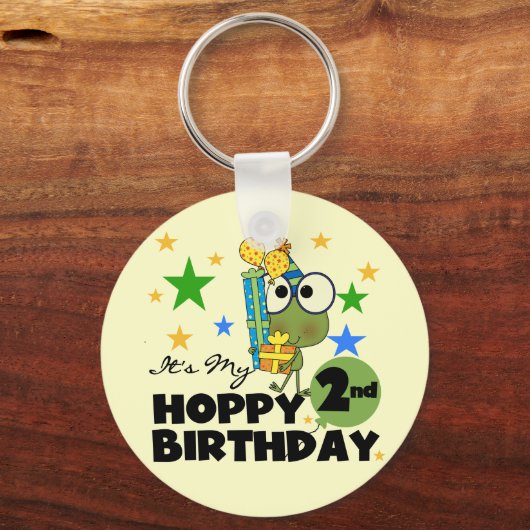 ホッピー・フロッグ2nd誕生日Tシャツとギフト キーホルダー (正面)