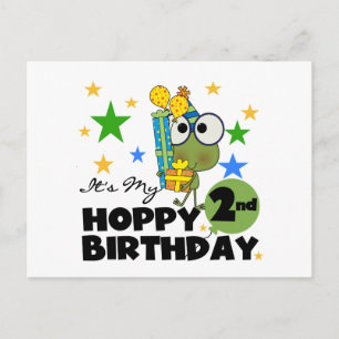 ホッピー・フロッグ2nd誕生日Tシャツとギフト ポストカード