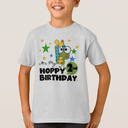 ホッピー・フロッグ2nd誕生日Tシャツとギフト Tシャツ (正面)