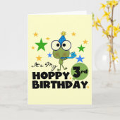 ホッピー・フロッグ3rd誕生日Tシャツとギフト カード (黄色い花)