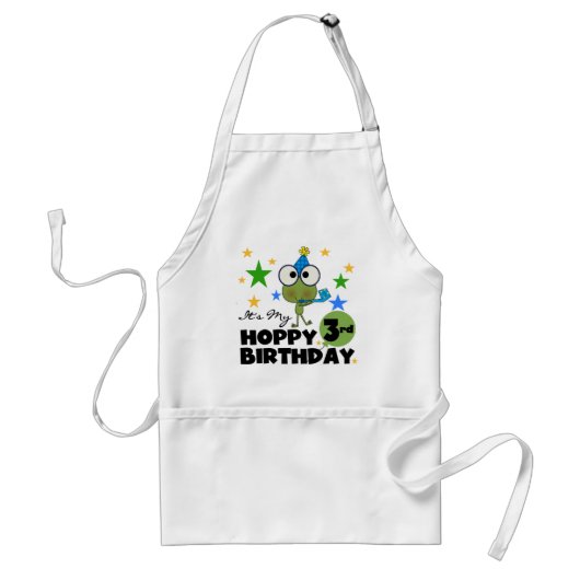 ホッピー・フロッグ3rd誕生日Tシャツとギフト スタンダードエプロン (正面)