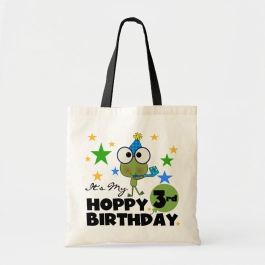 ホッピー・フロッグ3rd誕生日Tシャツとギフト トートバッグ (正面)