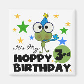 ホッピー・フロッグ3rd誕生日Tシャツとギフト マグネット (正面)