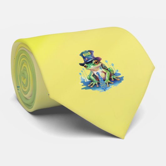 「ホッピー」父の日カエルのトップハットとネクタイデザイン ネクタイ (ロール)