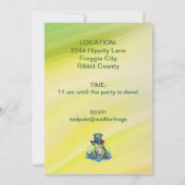 「ホッピー」父の日カエルのトップハットとネクタイデザイン 招待状 (裏面)