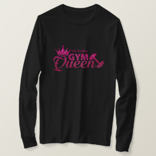 ホッファンキートピパーソナライズされたックフェイクグリッタージムクイーン Tシャツ