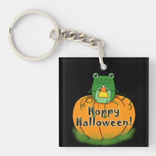 ホップするハロウィンフロッグ キーホルダー (正面)