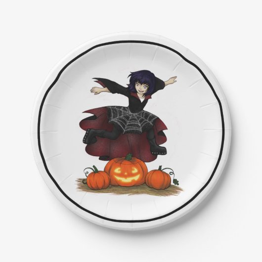 ホップするヘイゼル・ハロウィン ペーパープレート (正面)