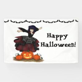 ホップするヘイゼル・ハロウィン 3'X5' パーティー 横断幕