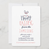 ホップの豊富なイースターのウサギ 招待状 (正面)