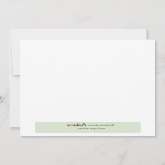 ホップの豊富なカエルのベビーの写真の誕生の発表 案内状 (裏面)