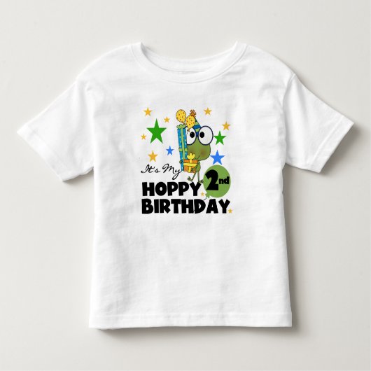 ホップの豊富なカエルの第2誕生日のTシャツおよびギフト トドラーTシャツ (正面)
