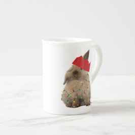 ホップの豊富なクリスマスのバニーの骨灰磁器のマグ ボーンチャイナマグカップ