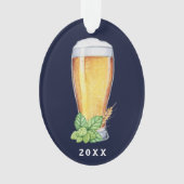 ホップの豊富な休日のエールの青のクリスマス オーナメント (正面)