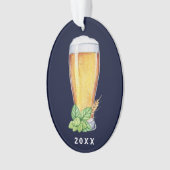 ホップの豊富な休日のエールの青のクリスマス オーナメント (正面)