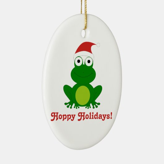 ホップの豊富な休日のサンタのカエルのクリスマスのオーナメント セラミックオーナメント (右)