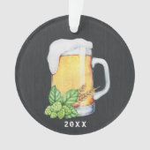 ホップの豊富な休日のビールのジョッキのクリスマスのオーナメント オーナメント (正面)
