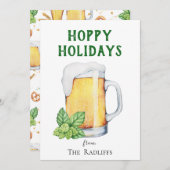 ホップの豊富な休日のビールのジョッキの平らな休日カード シーズンカード (正面/裏面)
