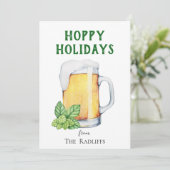 ホップの豊富な休日のビールのジョッキの平らな休日カード シーズンカード (スタンド正面)