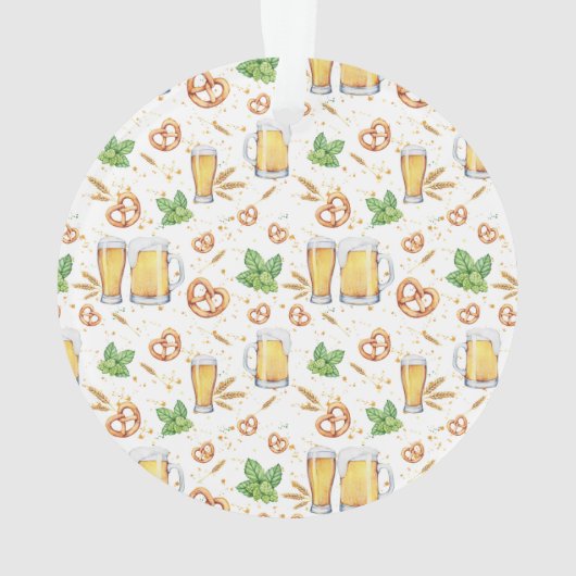 ホップの豊富な休日のビールのジョッキの青のクリスマス オーナメント (裏面)