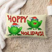 ホップの豊富な休日の漫画の緑カエルの赤の手紙 ランバークッション (ブランケット)