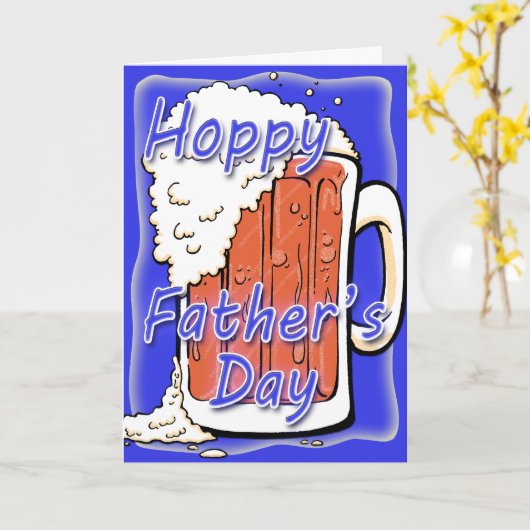 ホップの豊富な父の日のエールのマグ カード (黄色い花)