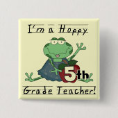 ホップの豊富な第5等級の先生のTシャツおよびギフト 缶バッジ (正面)