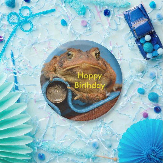 ホップの豊富な誕生日のヒキガエル ペーパープレート (パーティー)