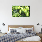 ホップアート：ビール愛好家の家のためのワイルドホップ キャンバスプリント (インサイチュ (寝室))