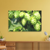 ホップアート：ビール愛好家の家のためのワイルドホップ キャンバスプリント (インサイチュ (リビング))