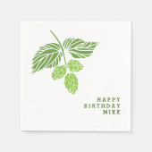 ホップイラストレーション、ビールでナプキンをパーソナライズ スタンダードカクテルナプキン (正面)