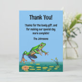 ホップオンオーバーフロッグ誕生日 サンキューカード (スタンド正面)