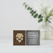 ホップスバド | 木目およびスチール材ブラシ 名刺 (スタンド正面)