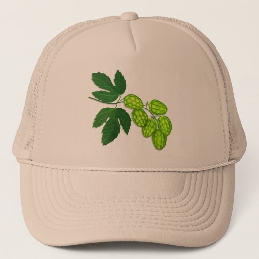ホップスフラワーボタニカルアートベースボールキャップ キャップ (正面)