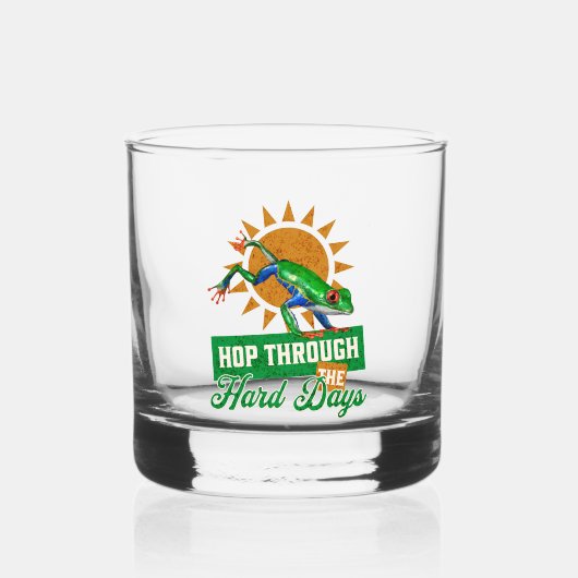 ホップスルー懸命日アマゾンツリーカエル ウイスキーグラス (正面)