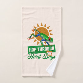 ホップスルー懸命日アマゾンツリーカエル ハンドタオル