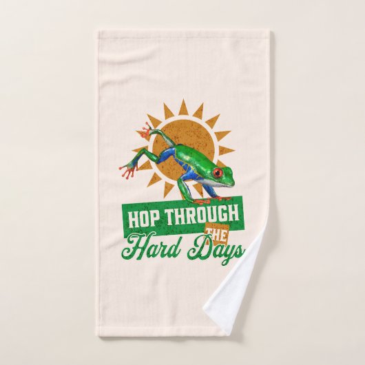 ホップスルー懸命日アマゾンツリーカエル ハンドタオル (ハンドタオル)