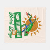 ホップスルー懸命日アマゾンツリーカエル フリースブランケット (正面(横))