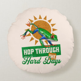 ホップスルー懸命日アマゾンツリーカエル ラウンドクッション