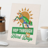 ホップスルー懸命日アマゾンツリーカエル 台座サイン (インサイチュ)