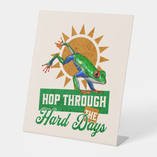 ホップスルー懸命日アマゾンツリーカエル 台座サイン (正面)