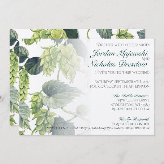 ホップス、ビールズ結婚コレクション 招待状 (正面/裏面)