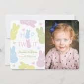 ホップツイットバニー&バタフライ2nd誕生日 招待状 (正面)