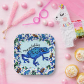 ホップピー誕生日レインフォレストフロッグスクエアプレート ペーパープレート (パーティー)