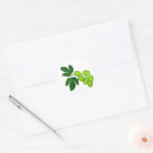 ホップフラワーボタニカルアートステッカー ラウンドシール (封筒)