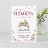 ホップホップハーレー うさぎと蝶の誕生日 招待状 (スタンド正面)